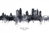 Saint Paul Minnesota Skyline Poster och Canvastavla