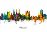 Maastricht The Netherlands Skyline Poster och Canvastavla