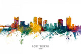 Fort Worth Texas Skyline Poster och Canvastavla