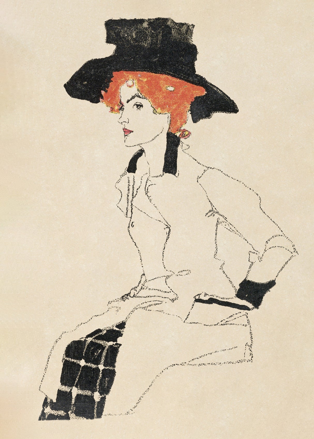 Portrait of a Woman 1910 Poster och Canvastavla