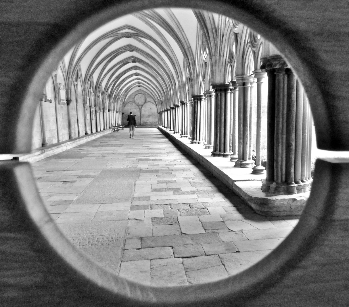 In The Cloisters At Salisbury Cathedral. Poster och Canvastavla