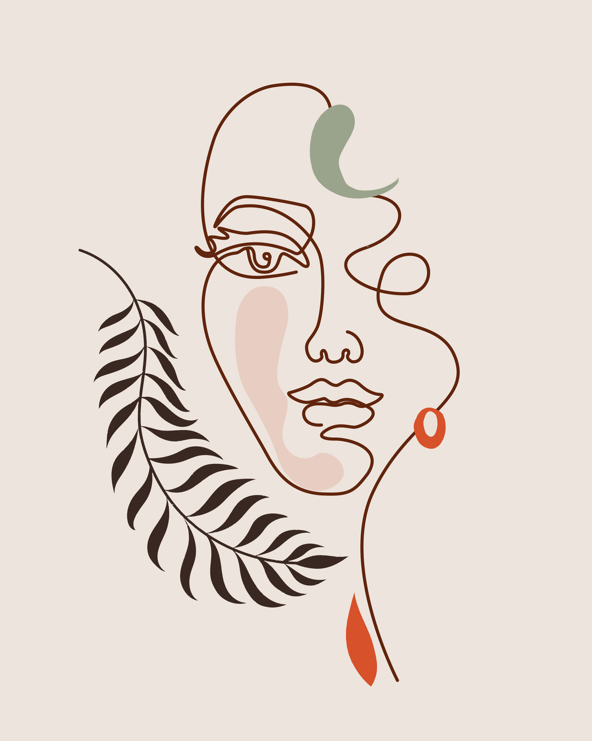 Line Face No2 Poster och Canvastavla