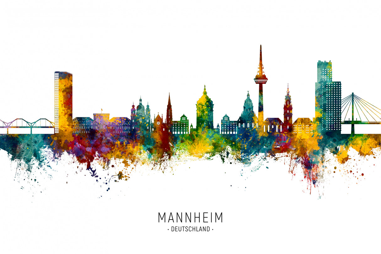 Mannheim Germany Skyline Poster och Canvastavla