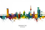 Mannheim Germany Skyline Poster och Canvastavla