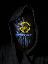a mask painted in the colors of the Ukrainian flag Poster och Canvastavla