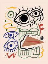 Line Art Bizarre Totem Poster och Canvastavla