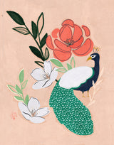 Peacock and Florals Erum Khalili Poster och Canvastavla