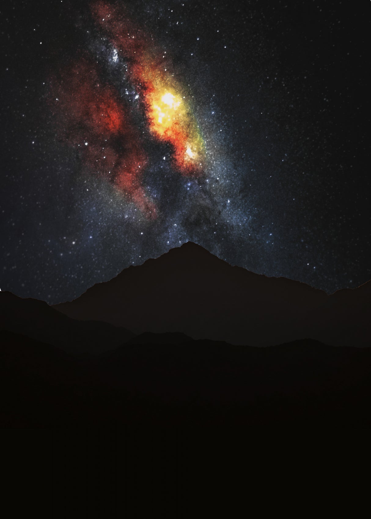 Milky Way Mountain Poster och Canvastavla