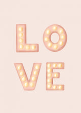 LOVE Light Letters Pink Poster och Canvastavla