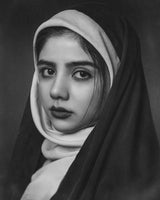 Portrait of beautiful  Muslim girl with oppressed look Poster och Canvastavla