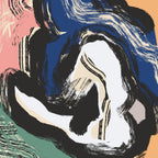 Sitting Nude Bold Abstract Poster och Canvastavla