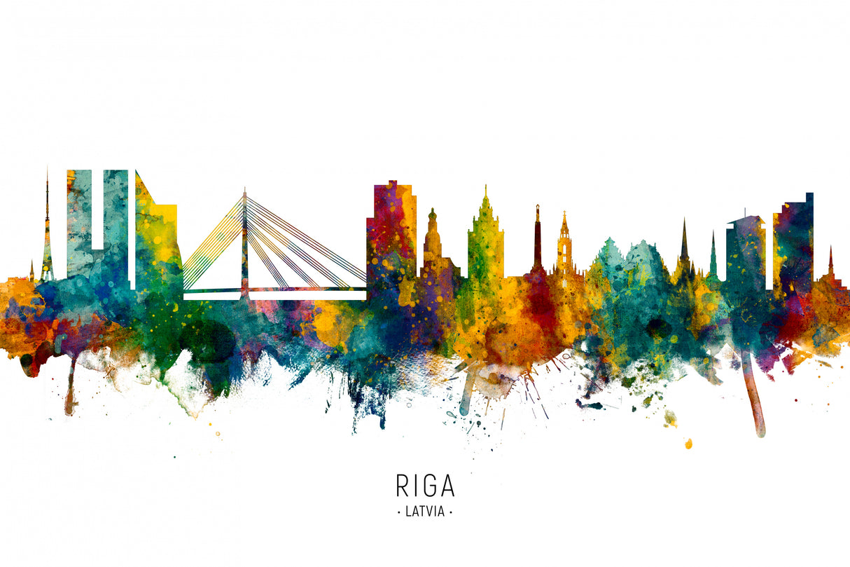 Riga Latvia Skyline Poster och Canvastavla