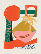Abstract Beach Collage Poster och Canvastavla