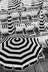Black and White Beach Umbrellas Poster och Canvastavla