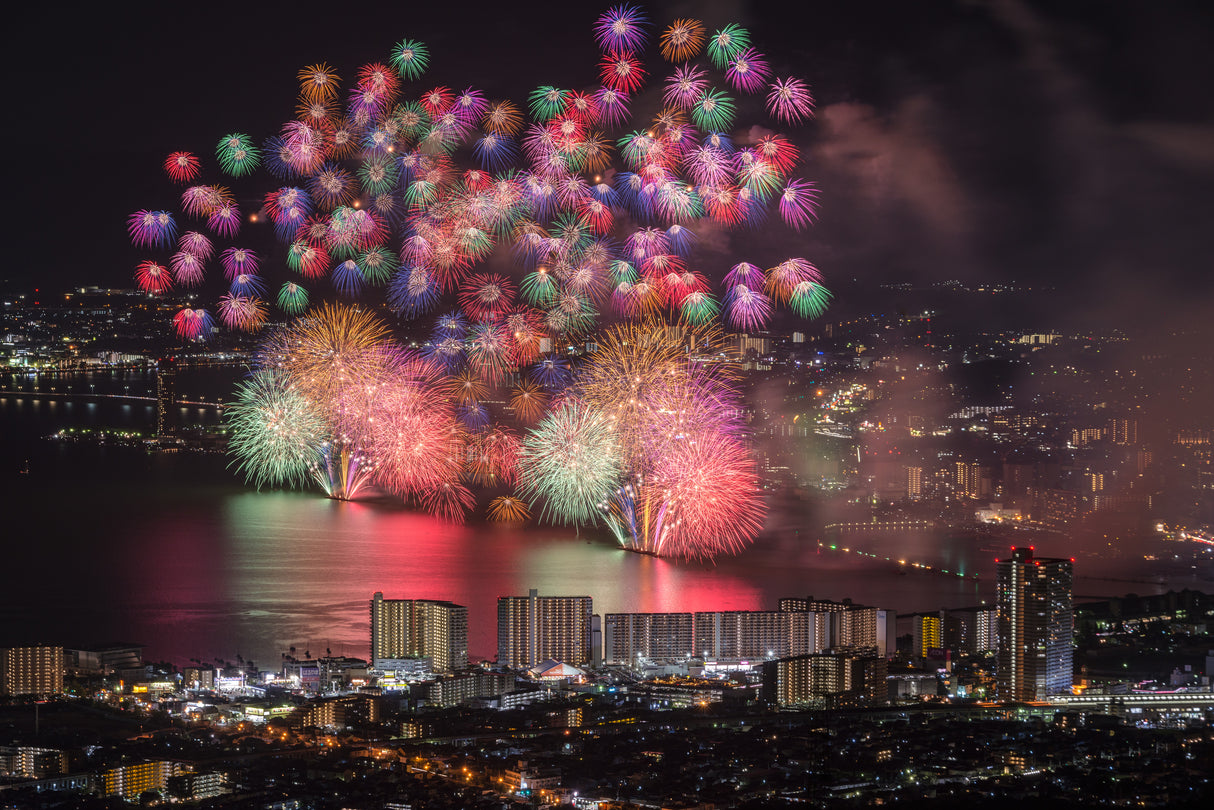 Lake Biwa fireworks Poster och Canvastavla