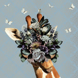 Spring Flower Bonnet On Giraffe Poster och Canvastavla