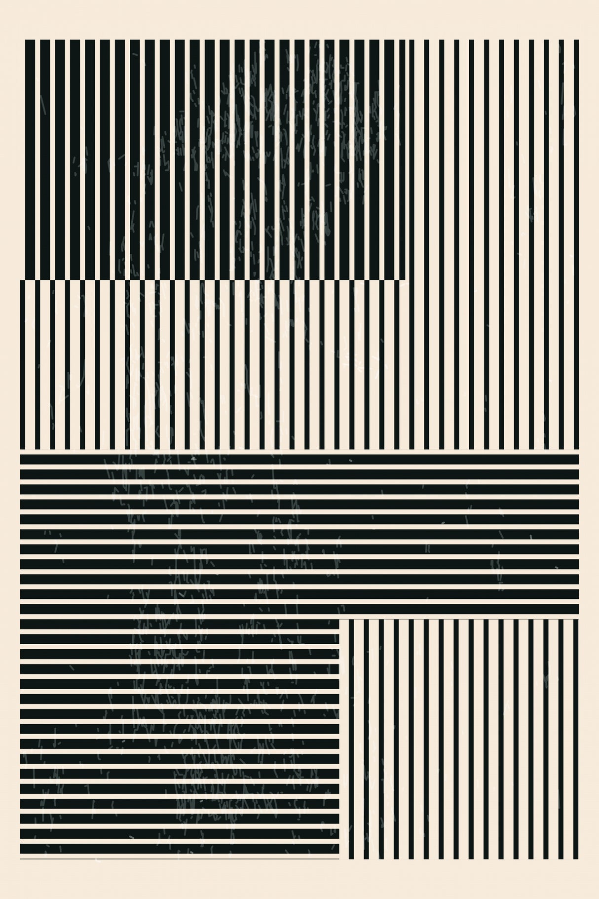 Black and White Geometric Shapes #4 Poster och Canvastavla