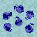 Navy Blue Floral Apples On Mint Pattern Copy Poster och Canvastavla