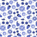 Navy Fruit Bowl Poster och Canvastavla
