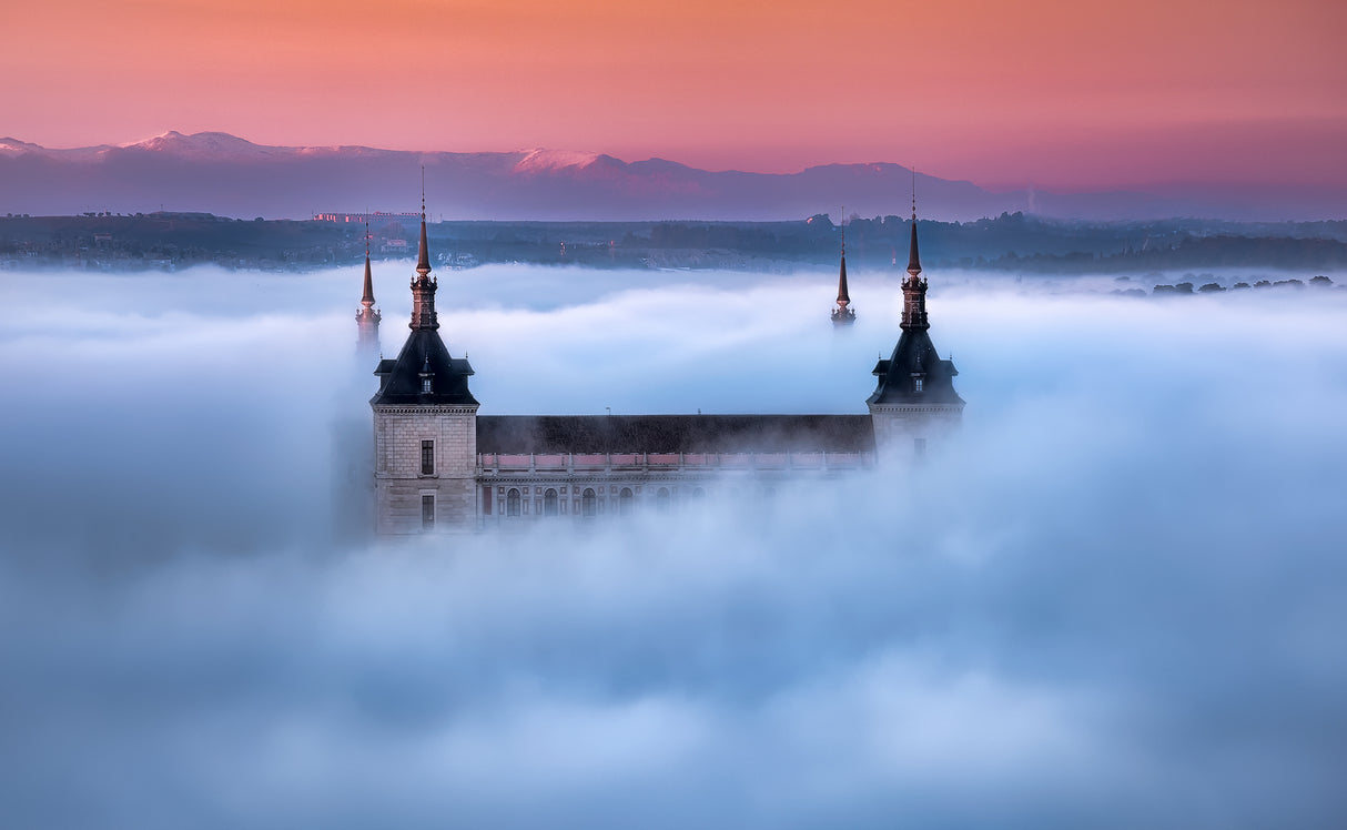Toledo City Foggy Sunset Poster och Canvastavla