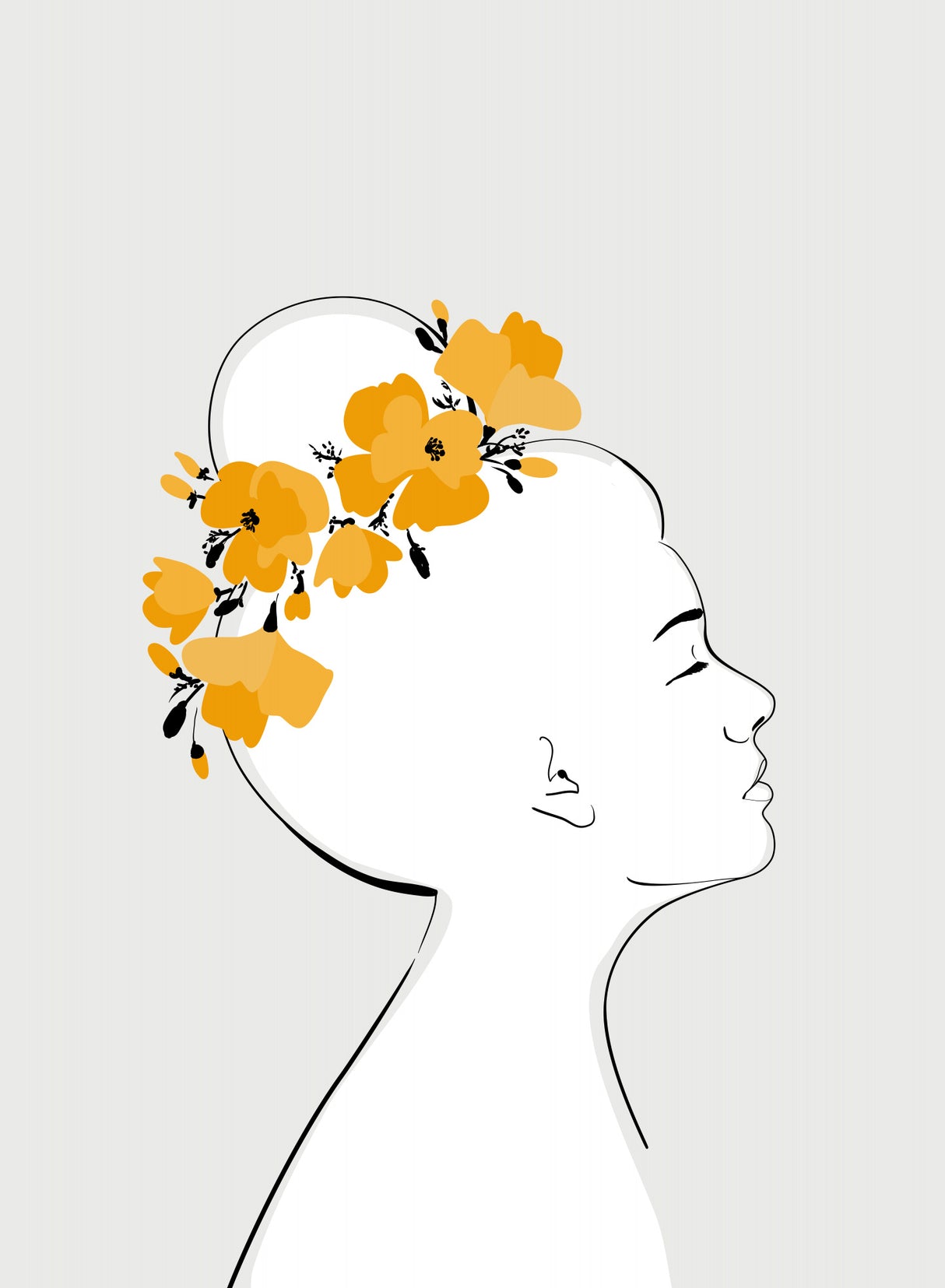 Floral Sanyu portrait Poster och Canvastavla