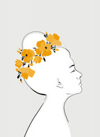 Floral Sanyu portrait Poster och Canvastavla