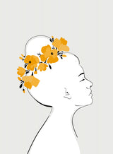 Floral Sanyu portrait Poster och Canvastavla