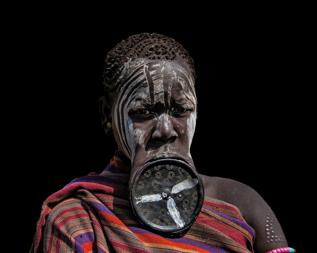 Mursi tribe woman, Omo River Valley, Ethiopia Poster och Canvastavla