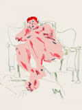 Model Resting In A Chair Poster och Canvastavla