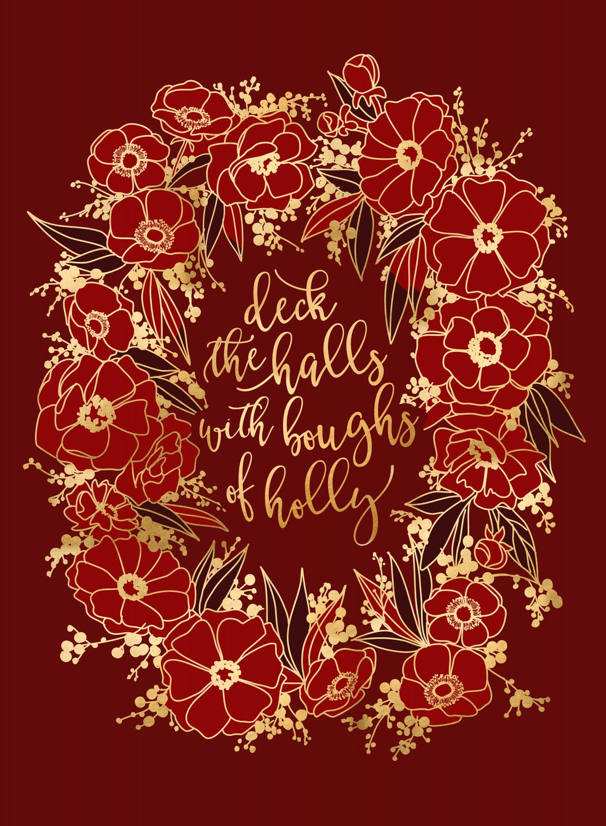 Deck the halls - red Poster och Canvastavla