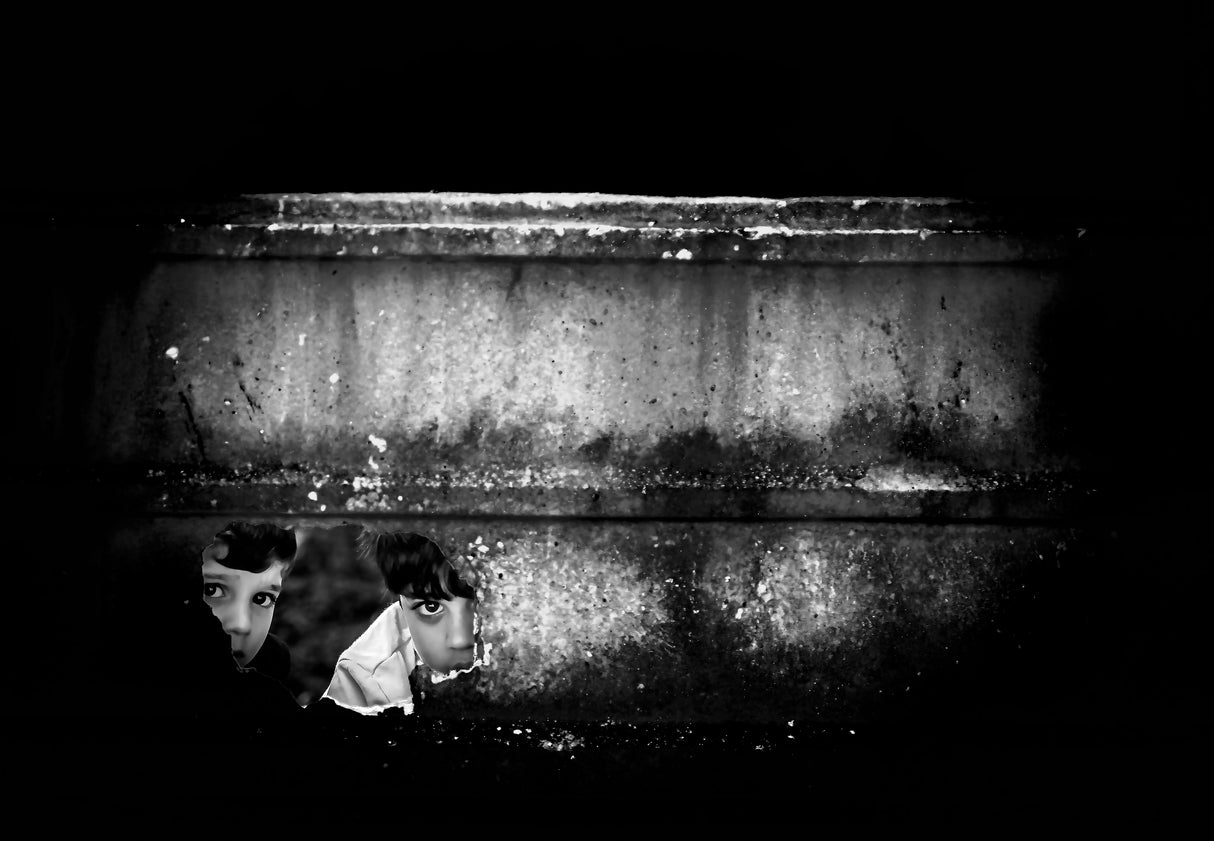 The kids window BW \ 2 Poster och Canvastavla