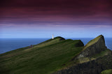 The lighthouse on Mykines holmur Poster och Canvastavla