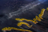 Flying Over Lake Magadi - 5 Poster och Canvastavla