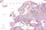 Purple detailed map of Europe Poster och Canvastavla