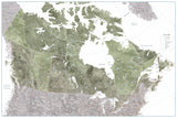 Detailed map of Canada in green watercolor Poster och Canvastavla