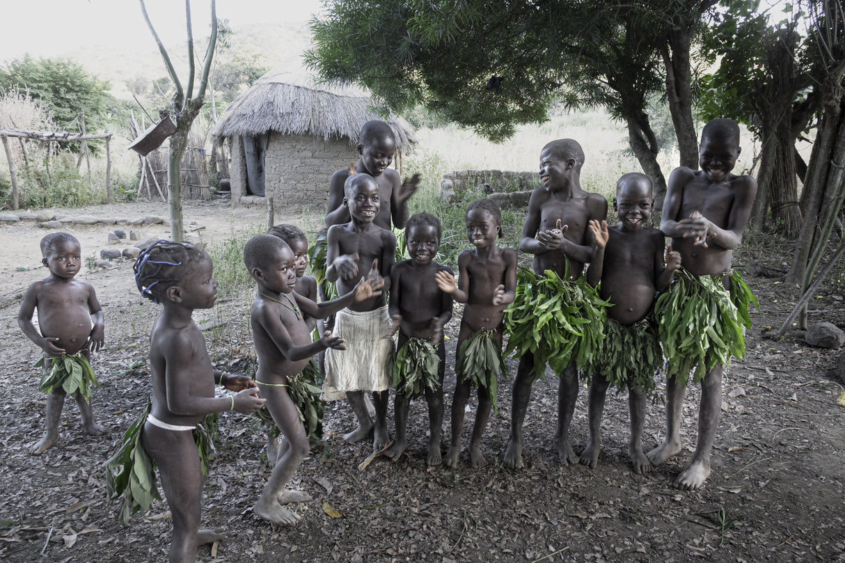 dupa children at northern Cameroon Poster och Canvastavla