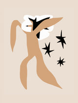 Dancing Stars White Floral Poster och Canvastavla