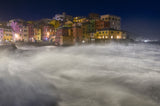 The ancient village among the sea vapors. Poster och Canvastavla