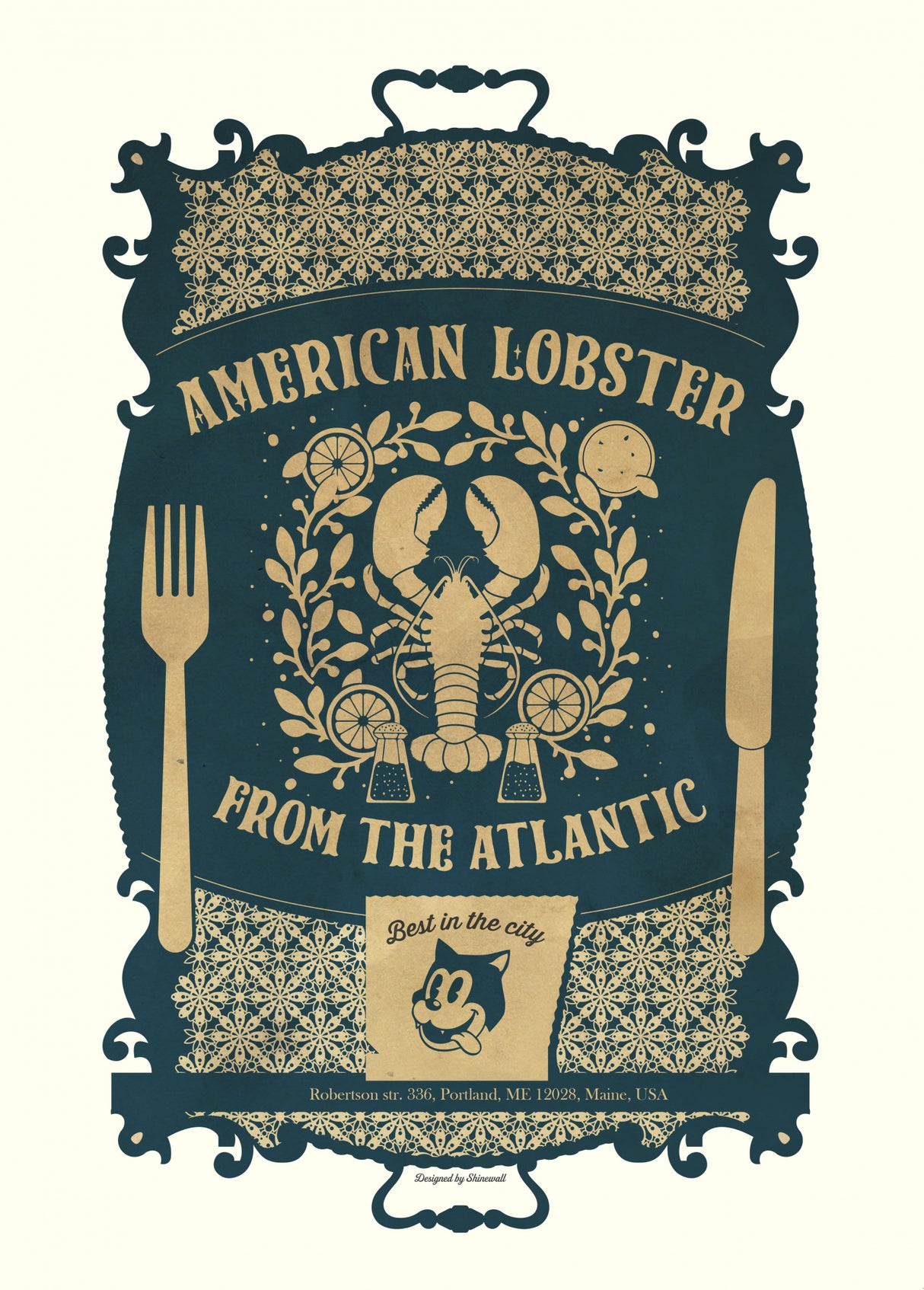 Lobster Baroque Print Poster och Canvastavla