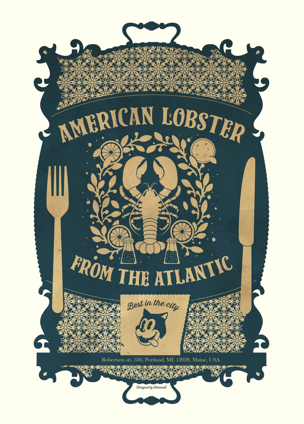 Lobster Baroque Print Poster och Canvastavla
