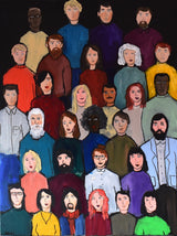 Crowd of Facess Poster och Canvastavla