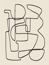 Warm Abstract Line Art Composition Poster och Canvastavla
