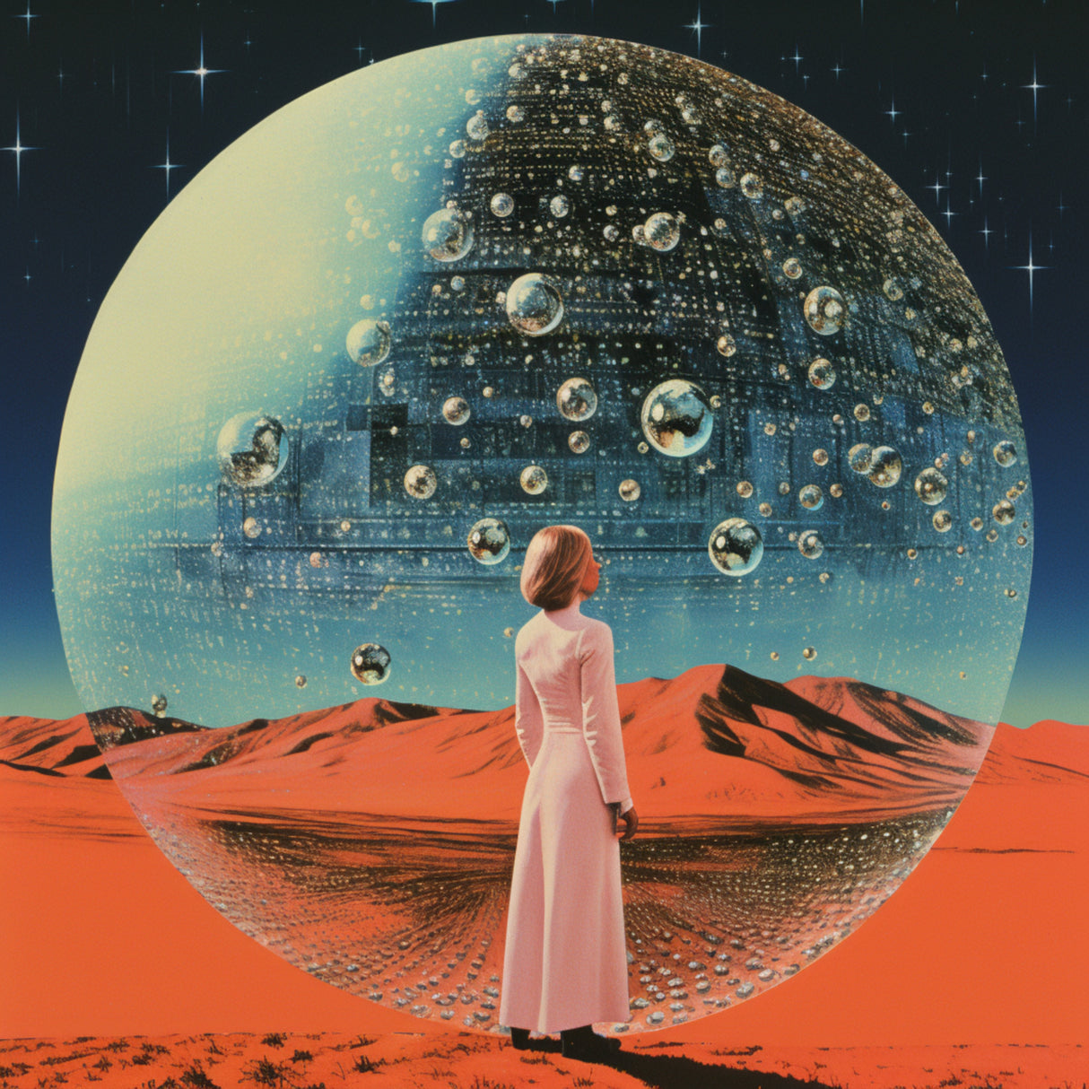 Orb in Space Collage Art Poster och Canvastavla