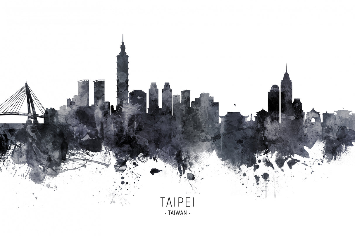 Taipei Taiwan Skyline Poster och Canvastavla