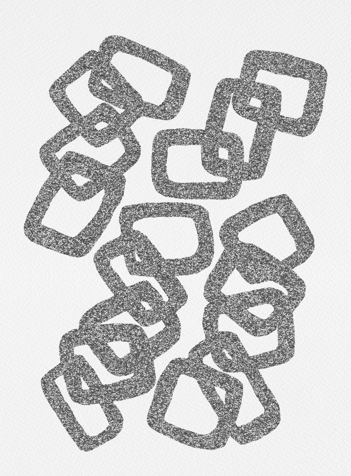 Rectangle Chain Silver Glitter Poster och Canvastavla