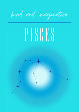 Pisces Zodiac Print Art Poster och Canvastavla