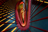 Red spiral ladder Poster och Canvastavla