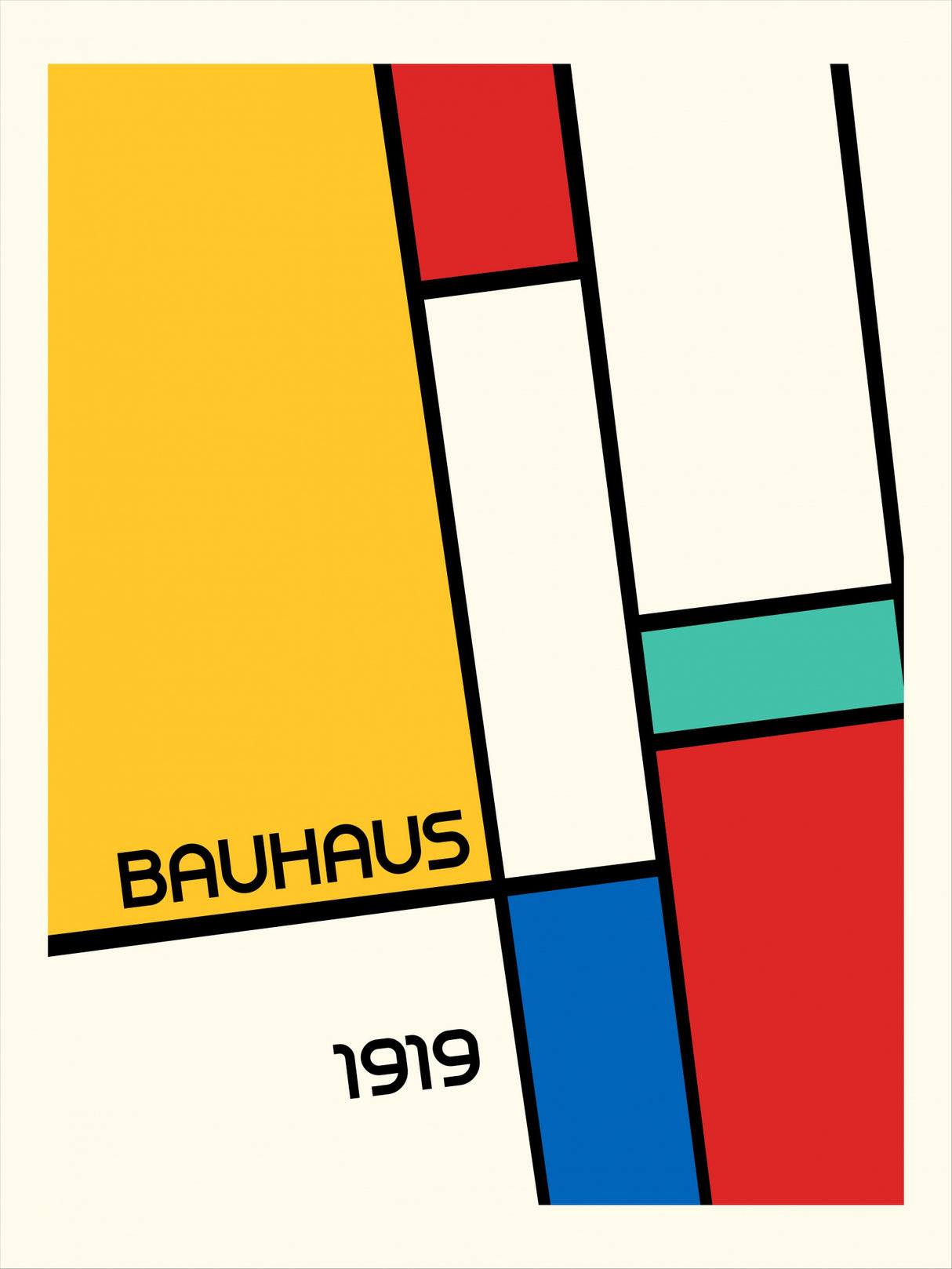 Bauhaus Geometric Design Retro Poster och Canvastavla