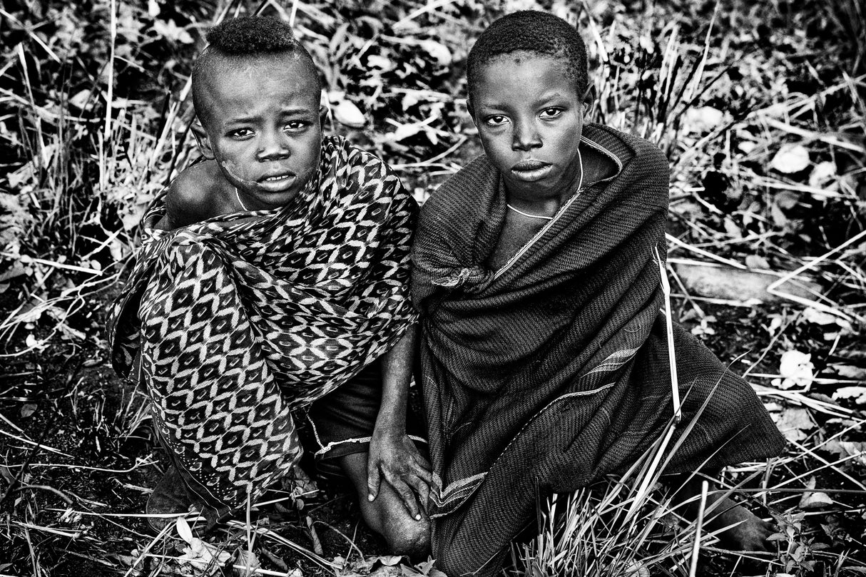 Two surma tribe boys - Ethiopia Poster och Canvastavla