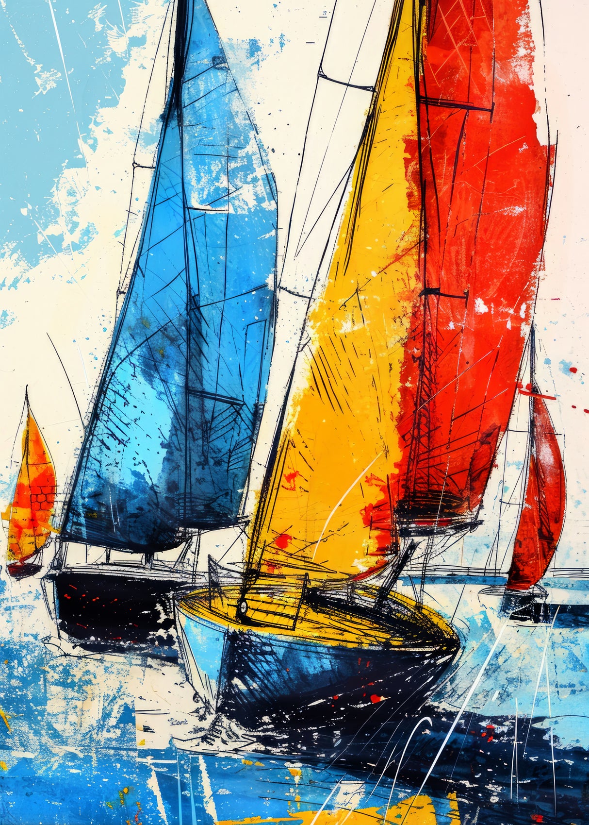 Yacht racing sport art 2 Poster och Canvastavla